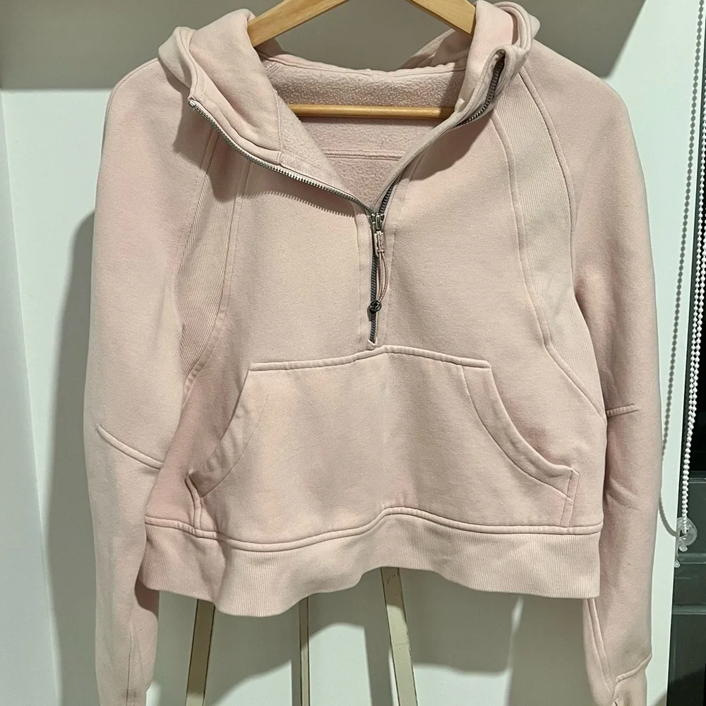BABY PINK Lululemon Scuba Oversized Half Zip Hoodie - Picture 2 of 8